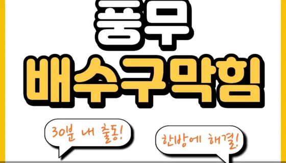 풍무배수구막힘